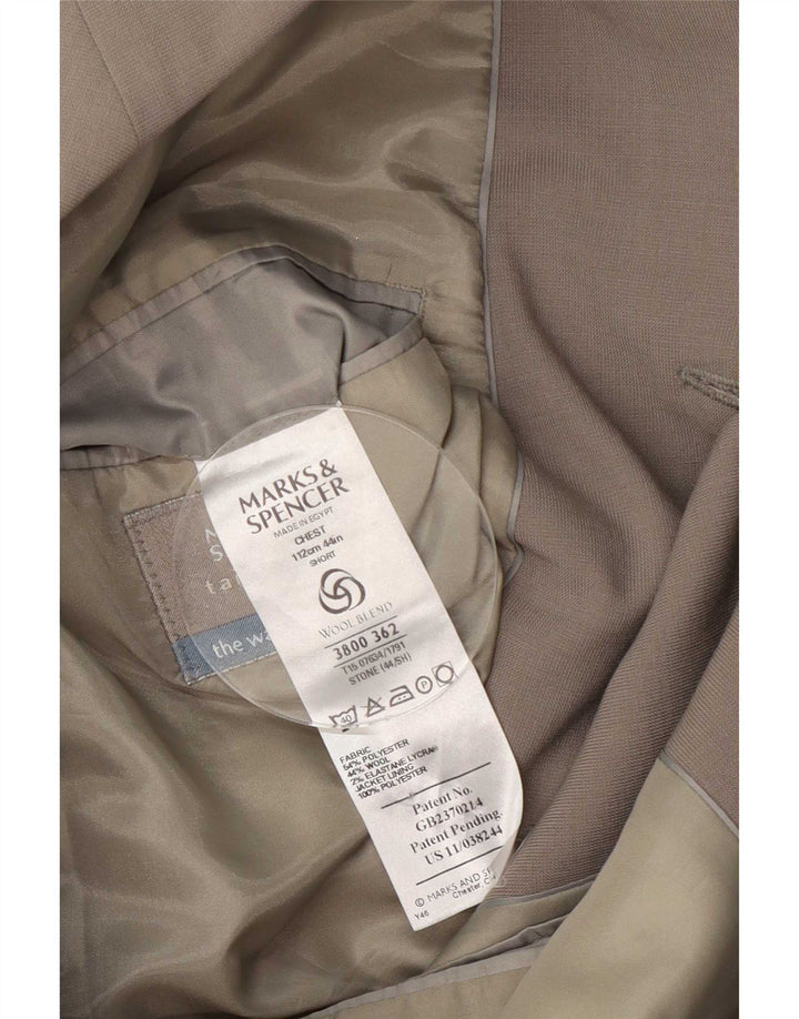 Marks & Spencer Herren 3-Knopf-Blazerjacke UK 44 XL Beige Polyester