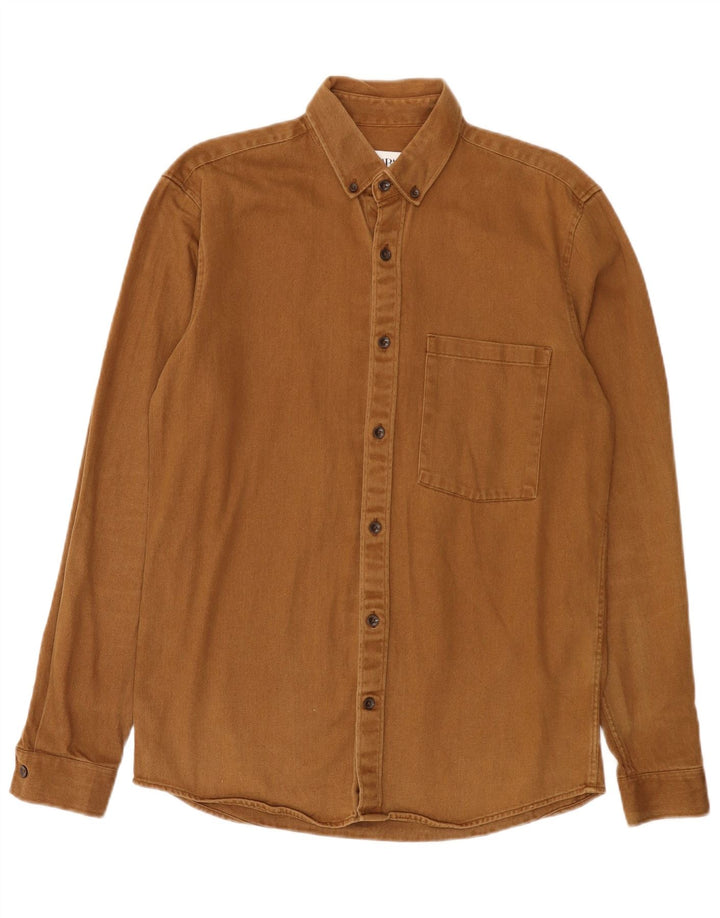Zara Herren Jeanshemd Small Beige Baumwolle