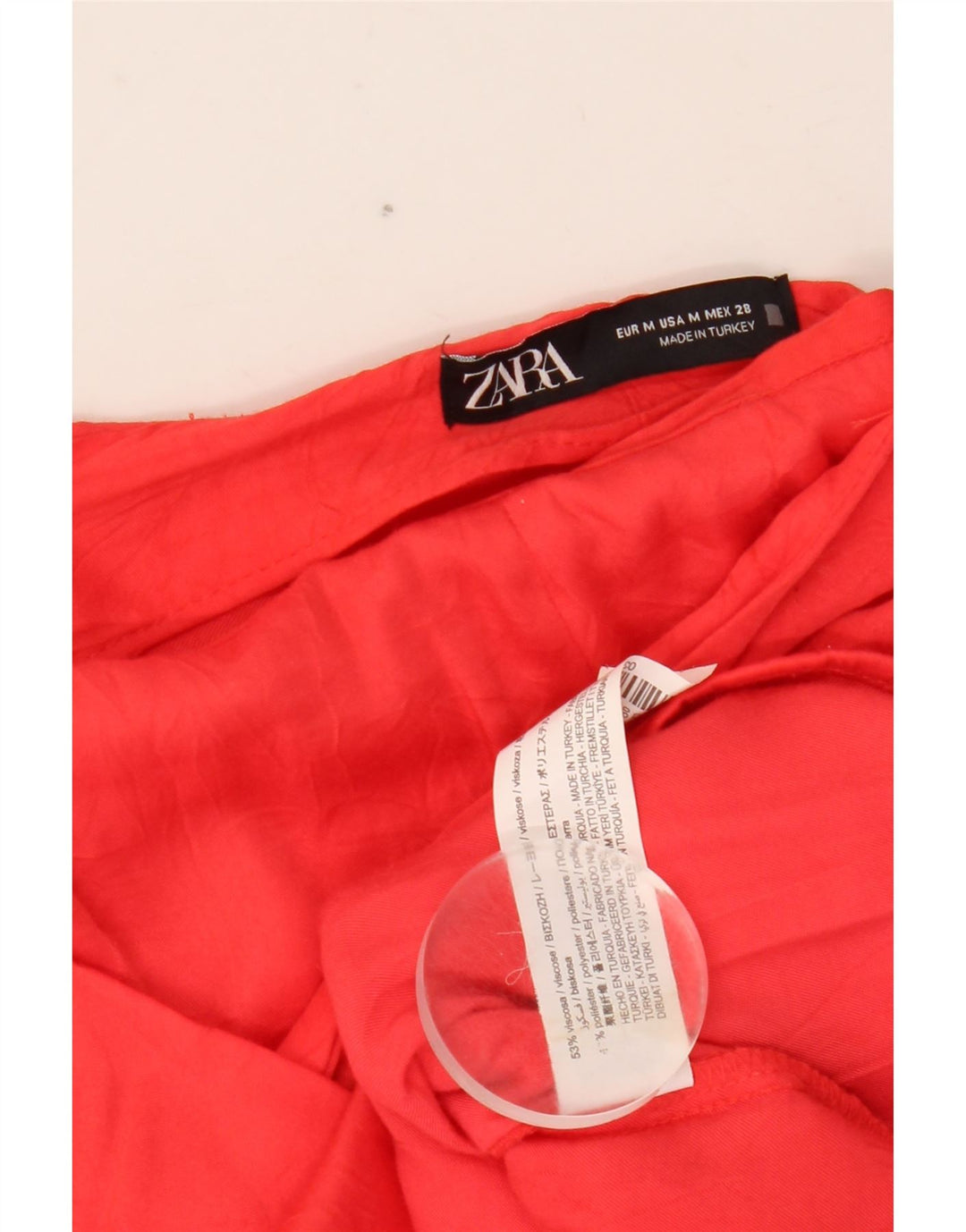 Zara Damen Asymmetrischer Minirock Medium W28 Rote Viskose