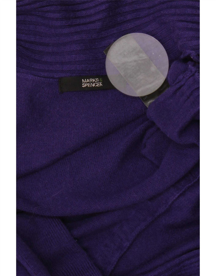 Marks & Spencer Damen Longline Open Cardigan Pullover UK 8 Small Lila