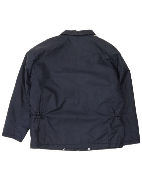 Vintage Jungen Windjacke Mantel 11-12 Jahre Marineblau Polyamid
