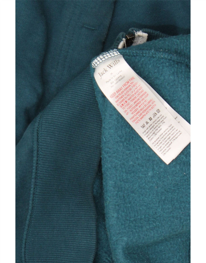 Jack Wills Herren-Kapuzenpullover mit Reißverschluss, mittelgroße türkisfarbene Baumwolle