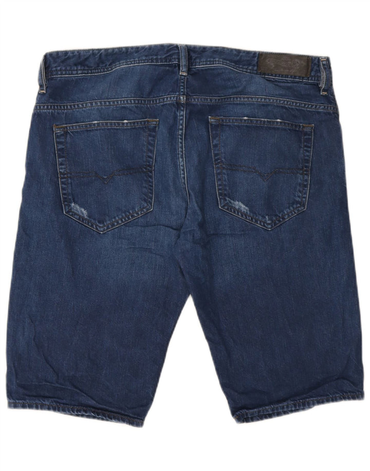 Diesel Damen Distressed Denim Shorts W34 Große blaue Baumwolle