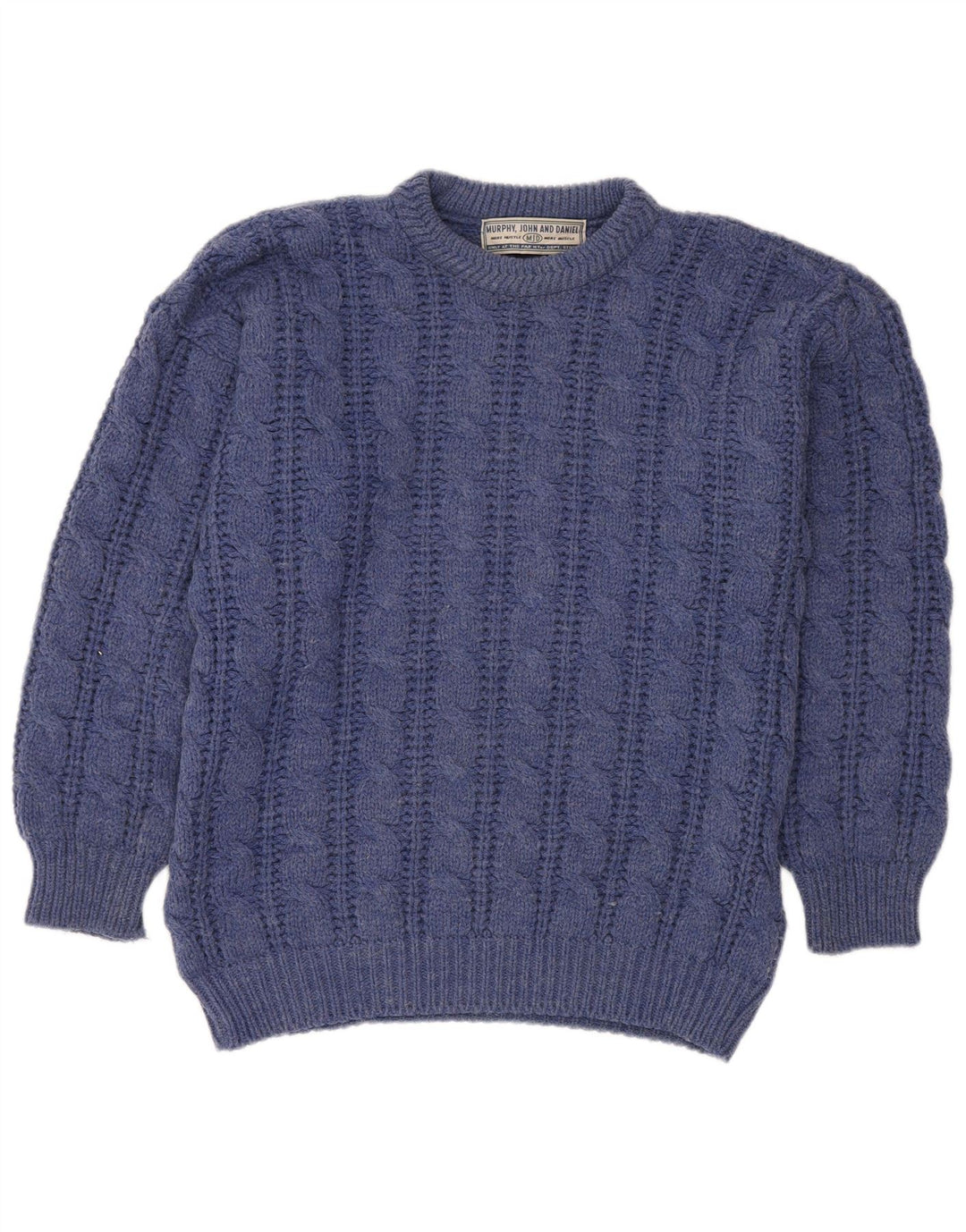 VINTAGE Mens Crew Neck Jumper Sweater Large Blue Acrylic
