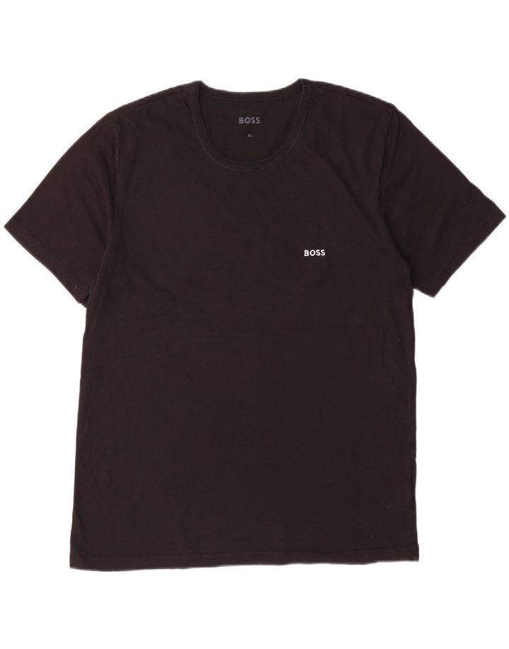 Hugo Boss Herren T-Shirt Top XL Schwarz Baumwolle
