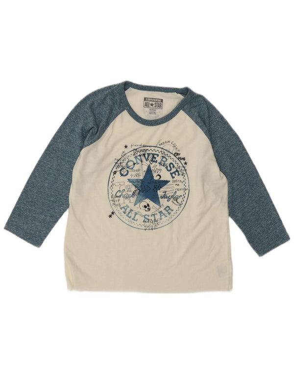 CONVERSE Womens Chuck Taylor Graphic Top 3/4 Sleeve UK 6 XS White