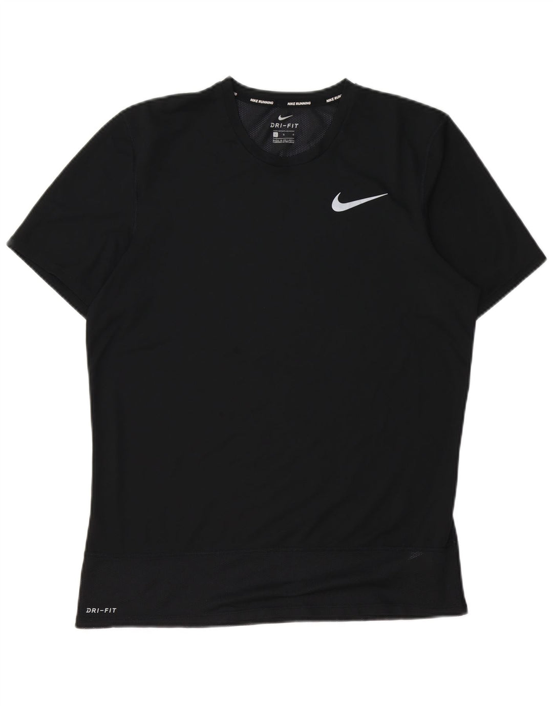 Nike Herren Dri Fit T-Shirt Top Large Schwarz Polyester