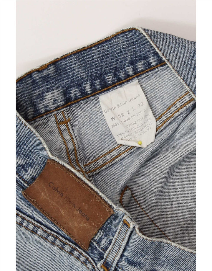 Calvin Klein Herren Denim Shorts W32 Mittelblaue Baumwolle