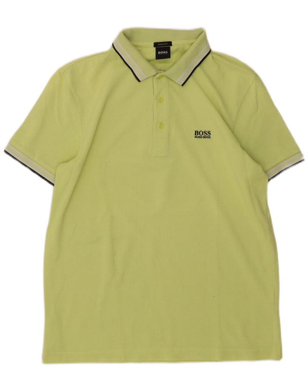 HUGO BOSS Herren-Poloshirt mit normaler Passform, mittelgrüne Baumwolle