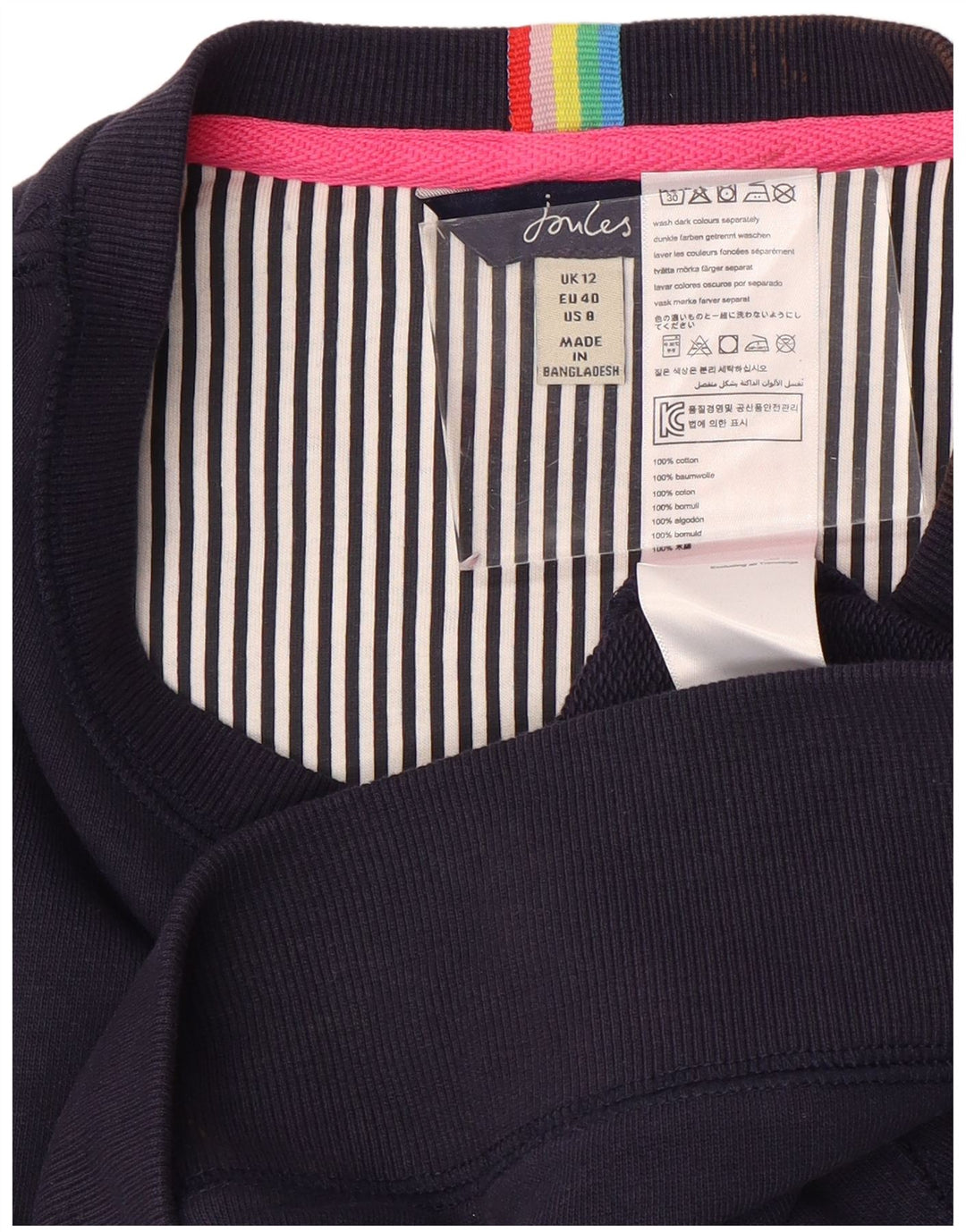 JOULES Damen-Sweatshirt in Übergröße, Größe M, Marineblau, Baumwolle, UK 12