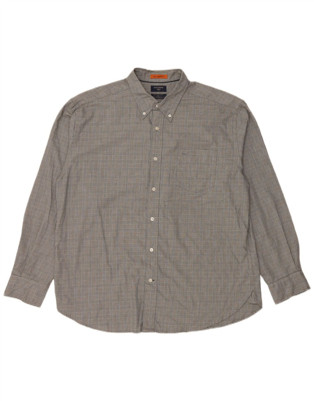DOCKERS Herren Stain Defender Hemd XL grau kariert Baumwolle
