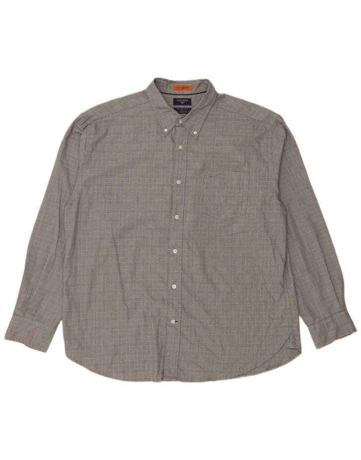 DOCKERS Herren Stain Defender Hemd XL grau kariert Baumwolle
