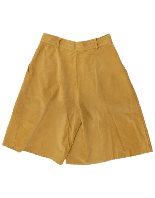 Vintage Damen-Shorts mit hoher Taille, lässig, Größe L, W30, gelbes Polyester