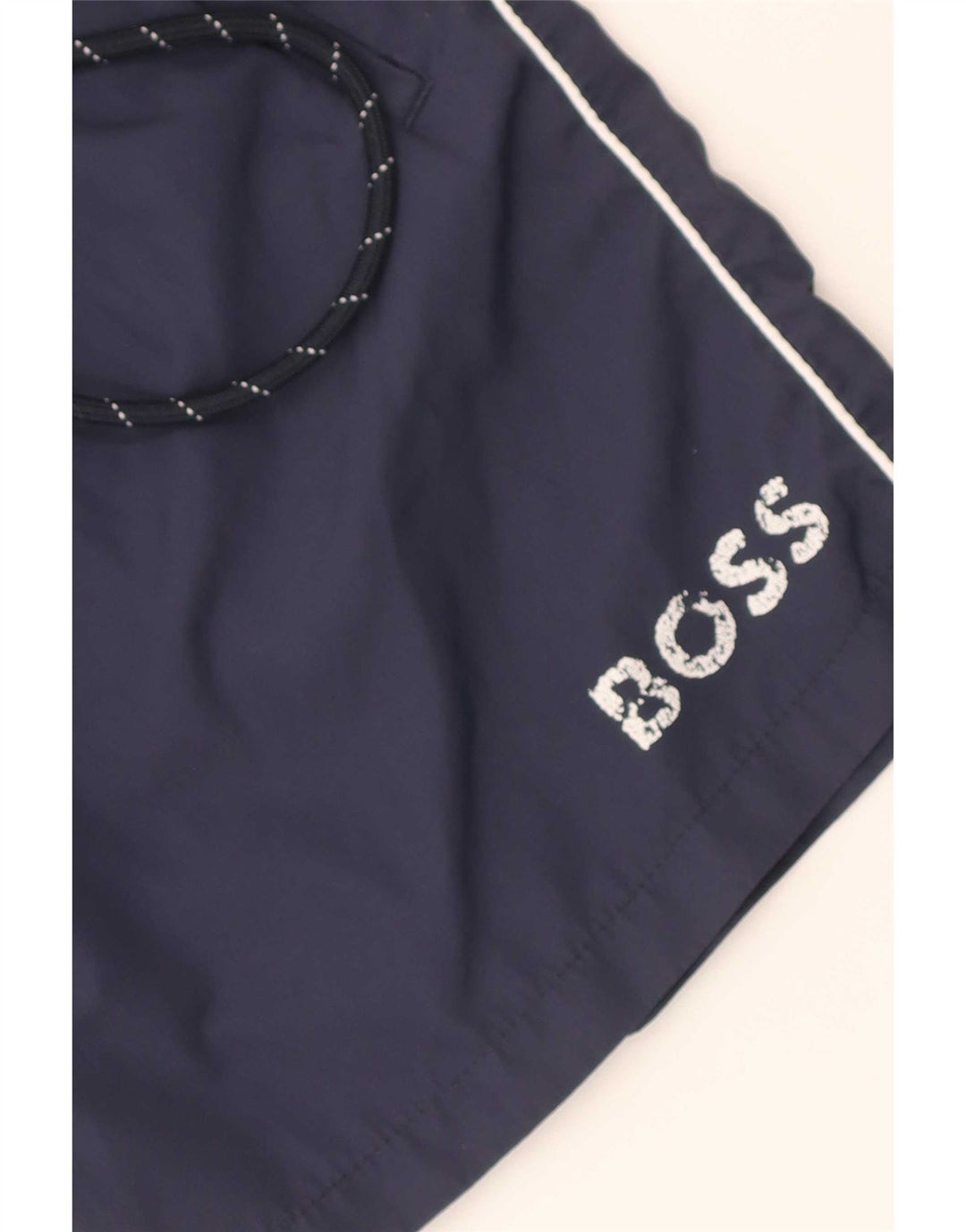 Hugo Boss Herren-Sportshorts mit Grafik, groß, marineblaues Polyester