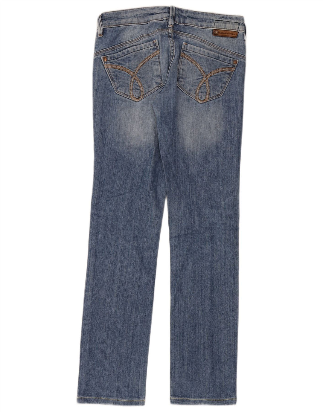 Calvin Klein Damen Straight Jeans W26 L30 Blaue Baumwolle