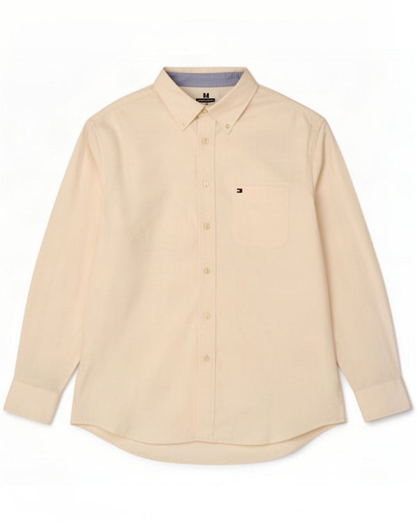Tommy Hilfiger Mens Shirt Medium Off White Cotton