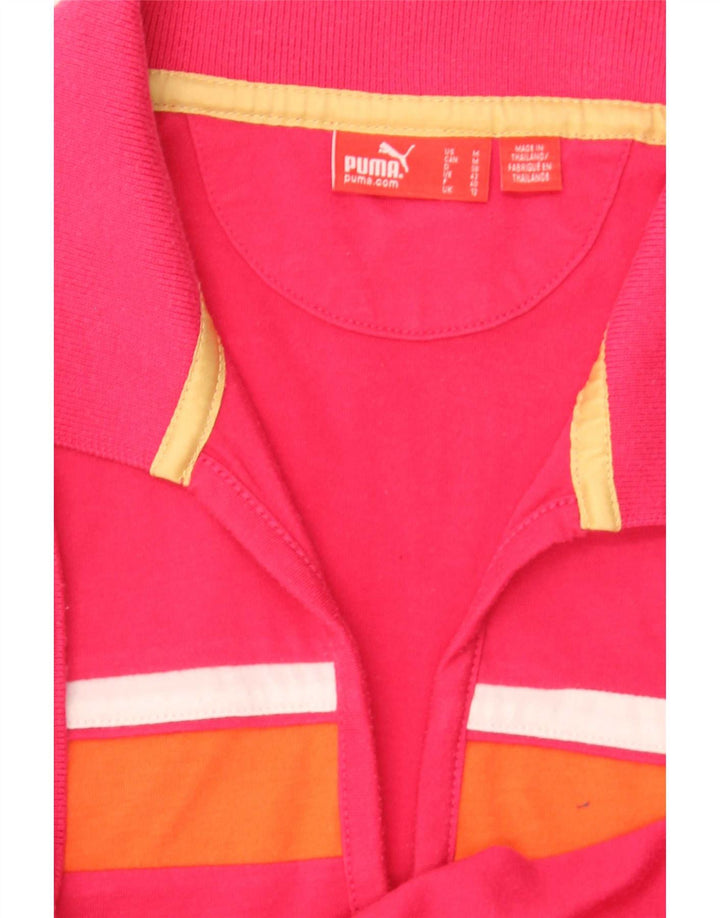 Puma Damen Poloshirt UK 12 Mittelrosa Farbblock