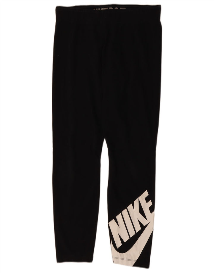 NIKE Damen Graphic Leggings UK 14 Mittelschwarze Baumwolle