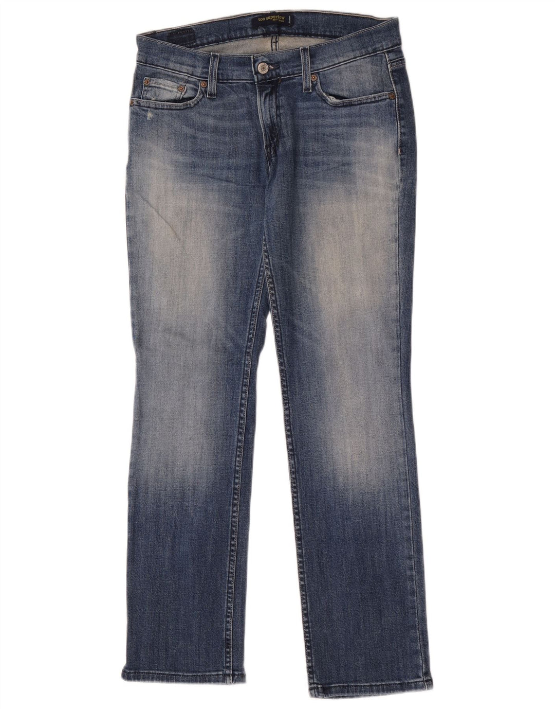 Levi's Damen 524 Super Low Straight Jeans US 9 Medium W30 L30 Blaue Baumwolle
