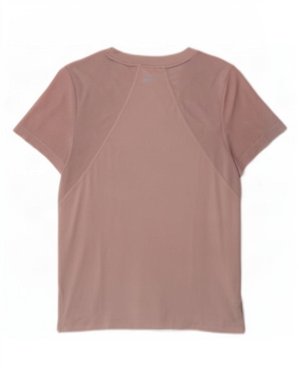 Nike Damen Dri Fit T-Shirt Top UK 10 Small Pink Polyester