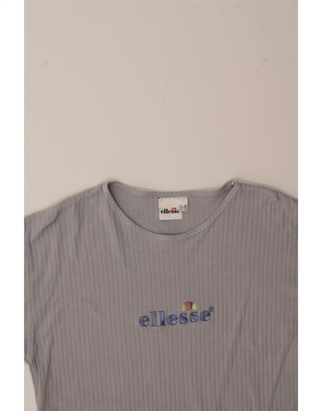 ELLESSE Womens Graphic T-Shirt Top UK 10 Small  Grey Vintage Ellesse and Second-Hand Ellesse from Messina Hembry 