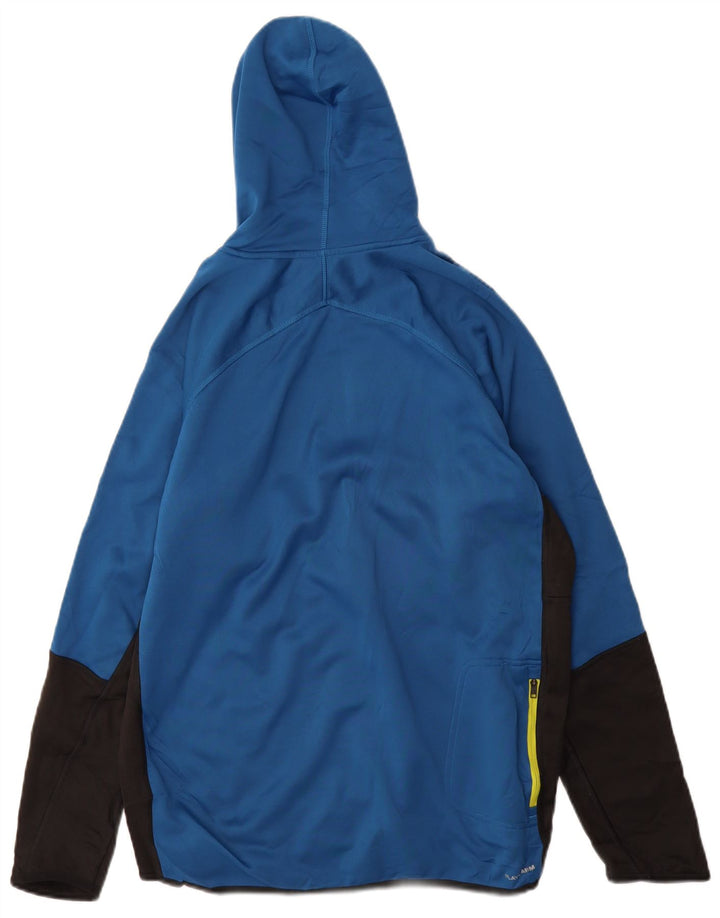Reebok Herren-Kapuzenpullover mit Grafik, groß, blaues Farbblock-Polyester