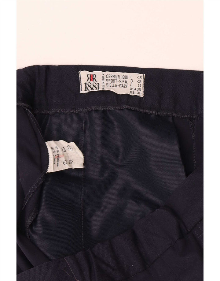 Cerruti 1881 Herren-Chinoshorts mit Pegged, Größe 48, Größe M, W30, Marineblau, Polyester