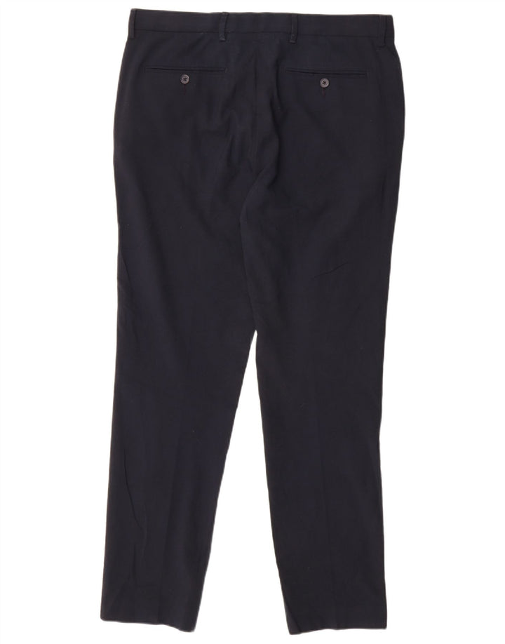 Marks & Spencer Herren-Anzughose in schmaler Passform, W34, L31, Marineblau, Polyester