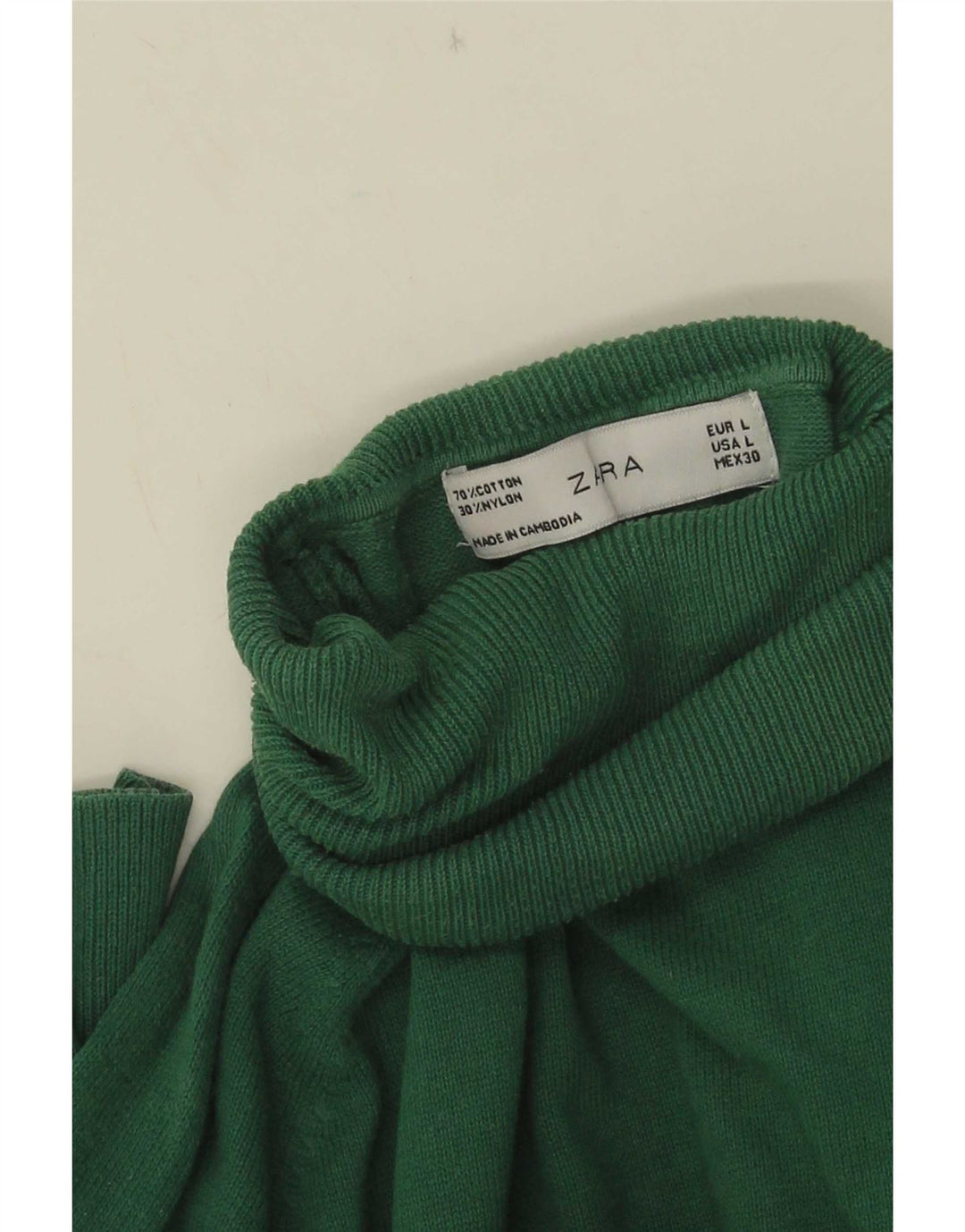 Rollkragenpullover für Damen von Zara, Gr. 14, Grün
