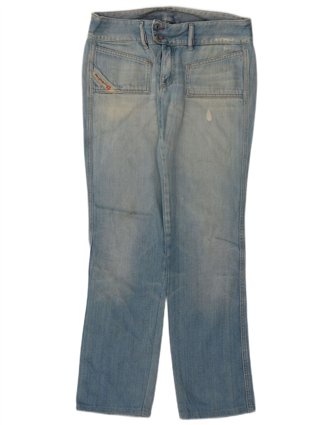 DIESEL Damen Straight Jeans W31 L31 Blaue Baumwolle