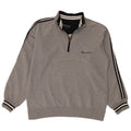 Champion Herren-Sweatshirt mit Reißverschluss am Hals, groß, grau gestreift, Baumwolle