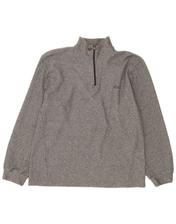 Odlo Herren-Sweatshirt mit Reißverschluss, XL, grau, Nadelstreifen