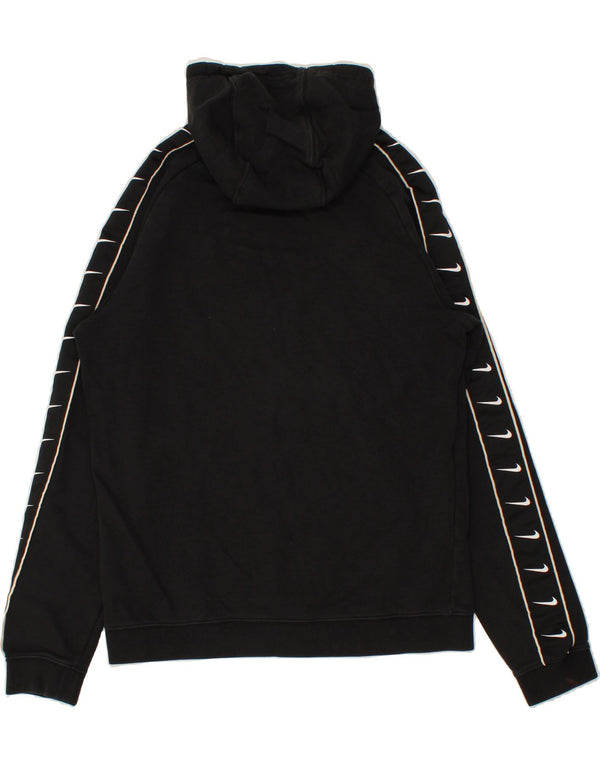 NIKE Mens Graphic Hoodie Jumper Medium Black Cotton