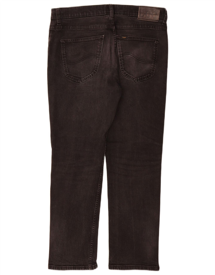 Lee Herren Brooklyn Straight Jeans W34 L30 Schwarze Baumwolle