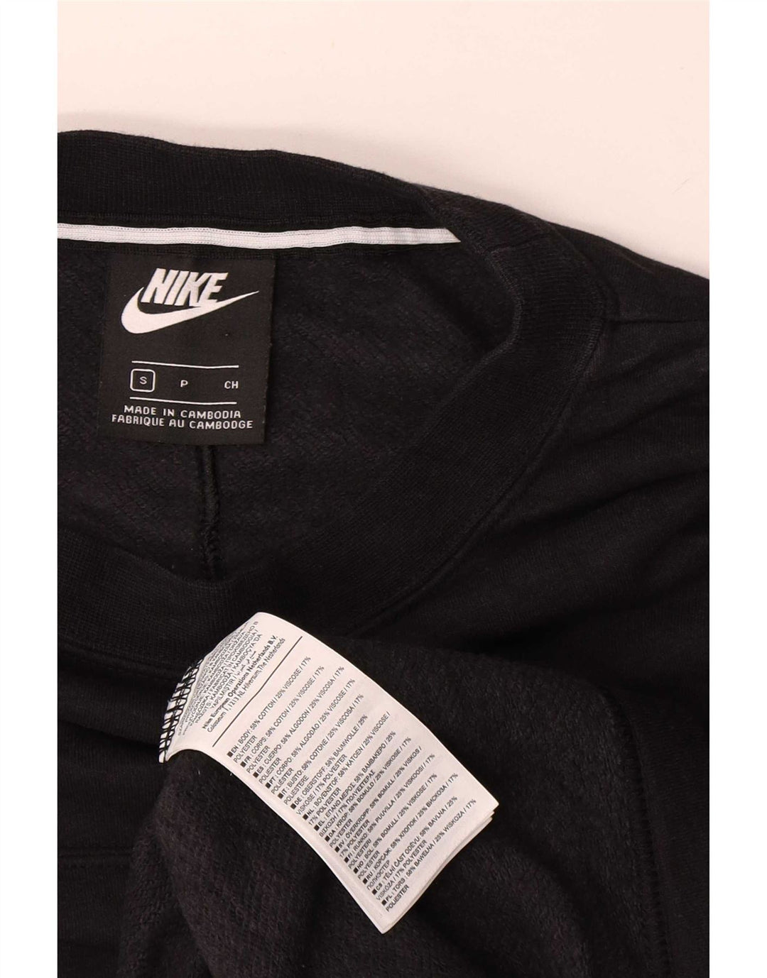 Nike Womens Graphic Oversized Sweatshirt Pullover UK 10 Small Schwarz Baumwolle