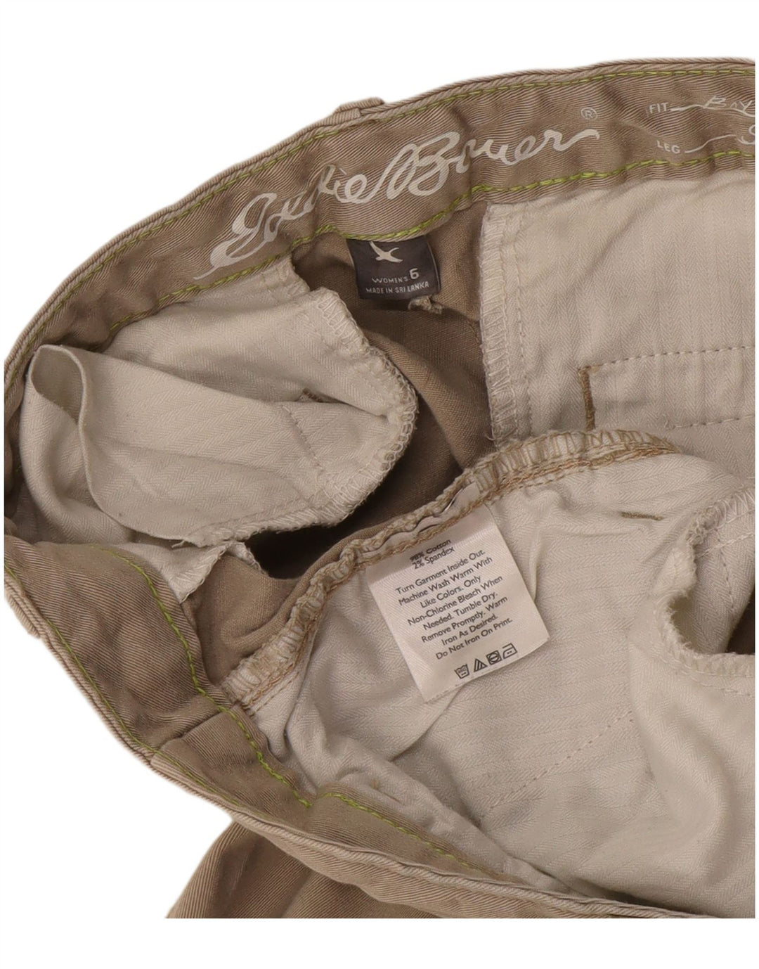 Eddie Bauer Damen Boyfriend Slim Chinohose US 6 Mittelbeige Baumwolle
