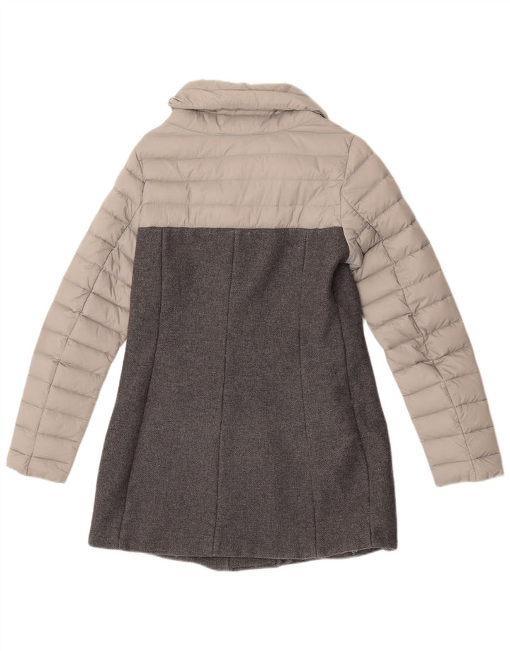 Colmar Damen Wattierter Mantel IT 42 Small Grau Colourblock