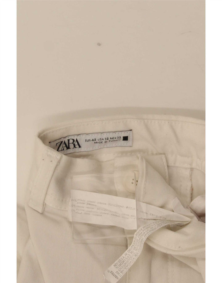 Gerade Chino-Hose für Herren von Zara, EU 42, Größe L, W32, L28, Weiß, Polyester