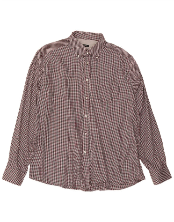 OVS Herren-Hemd mit normaler Passform, Größe 45 17 3/4 XL, mehrfarbige Gingham-Baumwolle