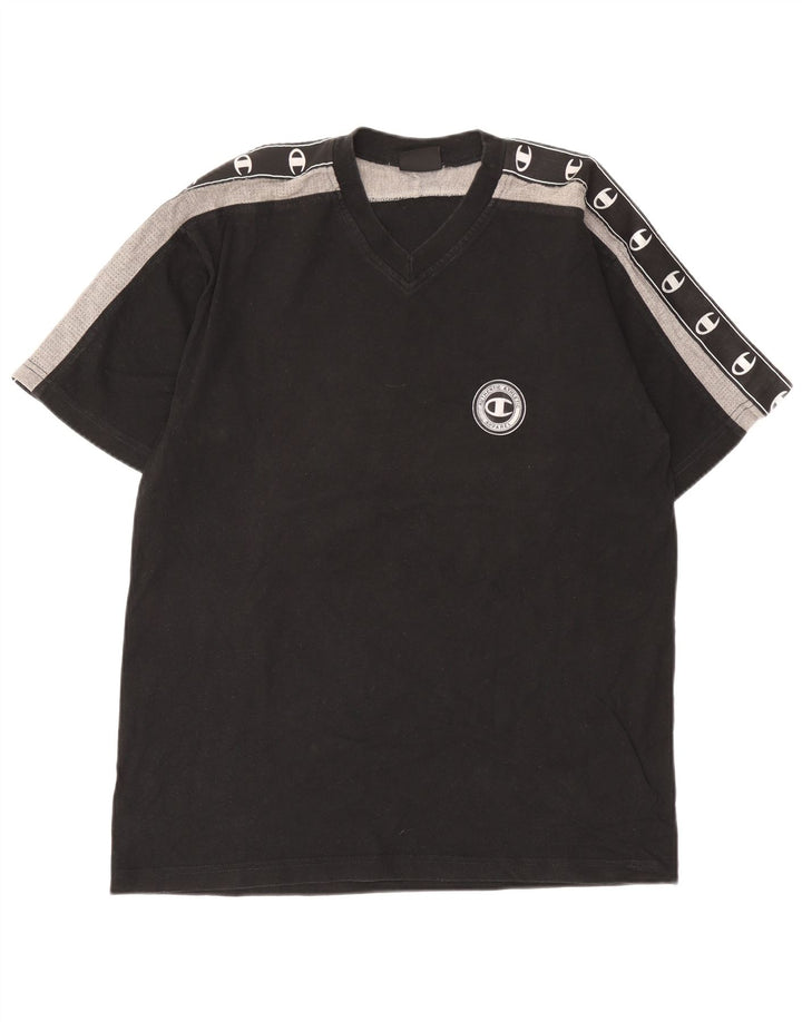 Champion Herren-T-Shirt mit Grafik, groß, Schwarz, Farbblock
