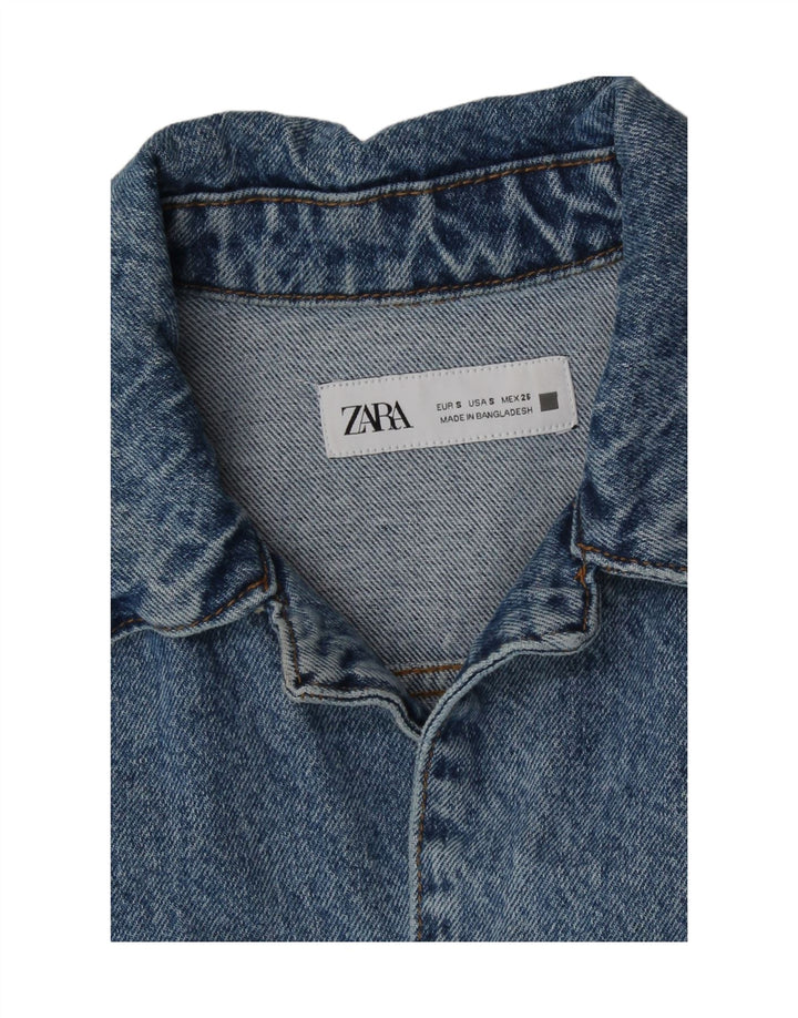 Zara Damen-Jeans-Overall, Größe S, Blau, Baumwolle, UK 10