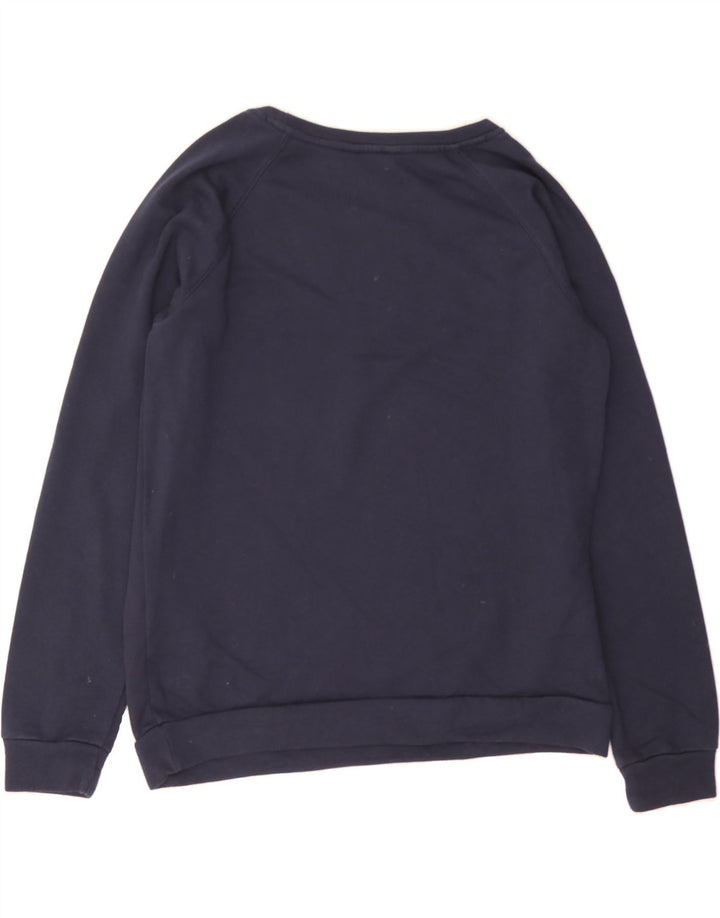 TOMMY HILFIGER Womens Graphic Sweatshirt Jumper UK 14 Medium Navy Blue Vintage Tommy Hilfiger and Second-Hand Tommy Hilfiger from Messina Hembry 