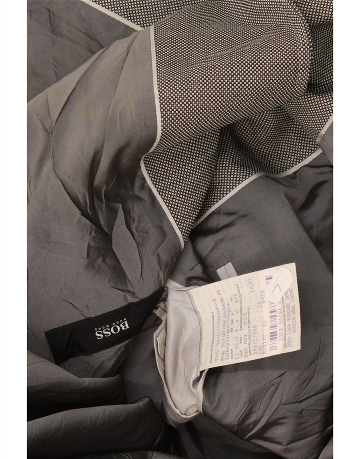 Hugo Boss Herren-Blazer mit 3 Knöpfen, EU 50, große graue Wolle