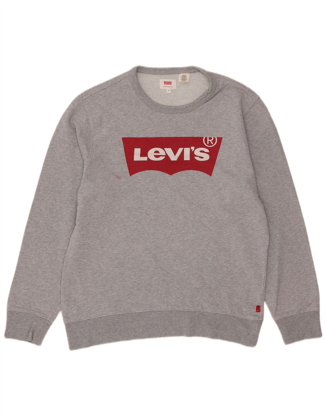 Levi's Herren Grafik-Sweatshirt-Pullover XS Grau gefleckte Baumwolle