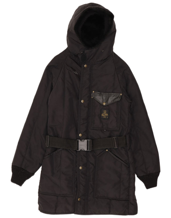 Refrigiwear Womens Cruzcampo Hooded Wattierter Mantel UK 10 Small Schwarzes Nylon
