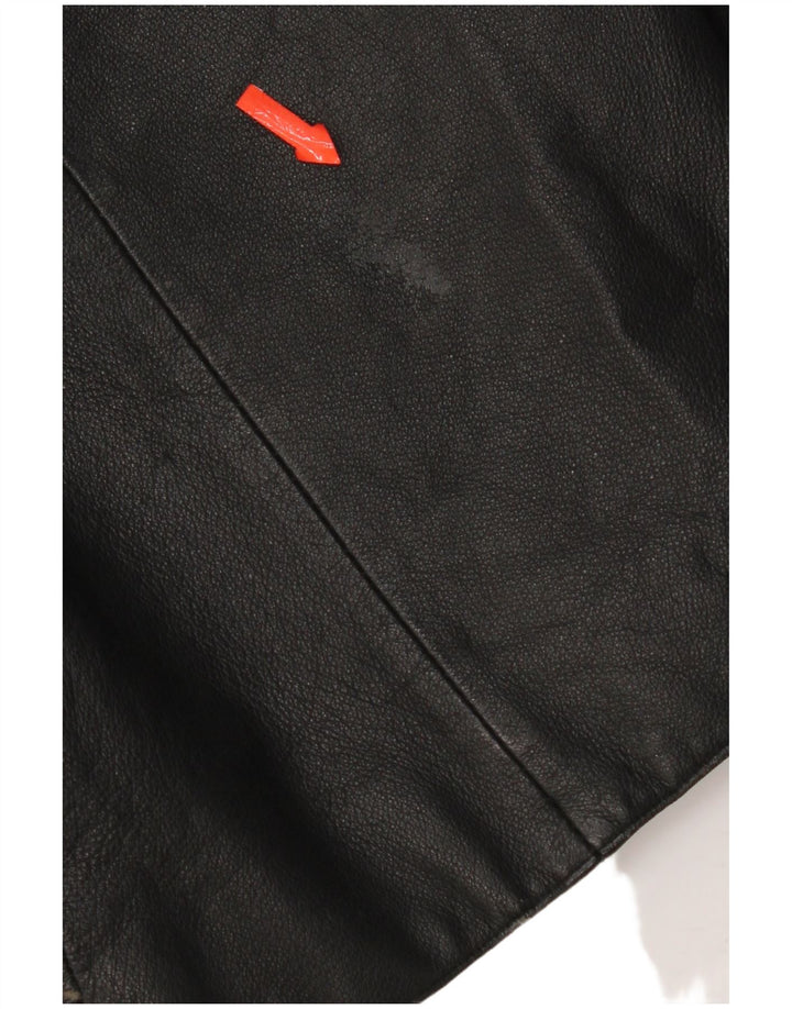 Angelo Litrico Herren Ledermantel UK 38 Mittelschwarzes Leder