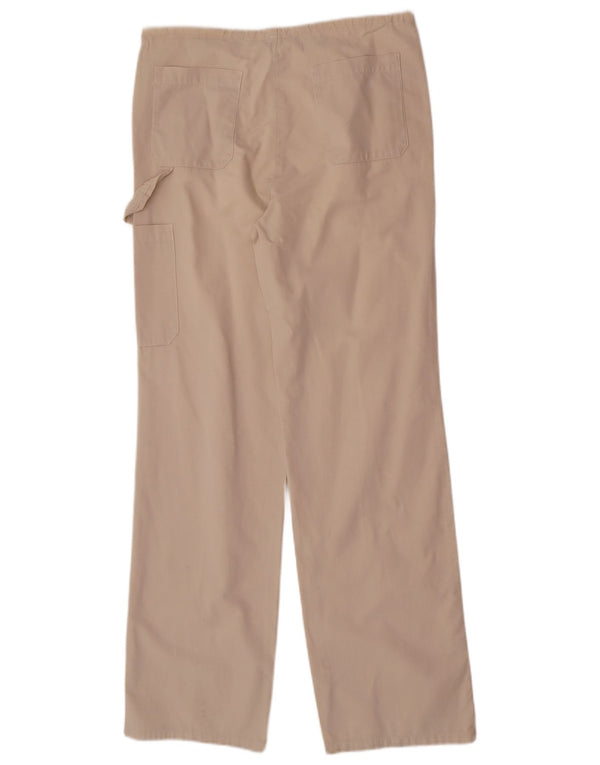 Benetton Damen gerade Cargohose IT 40 Small W30 L32 Beige Baumwolle