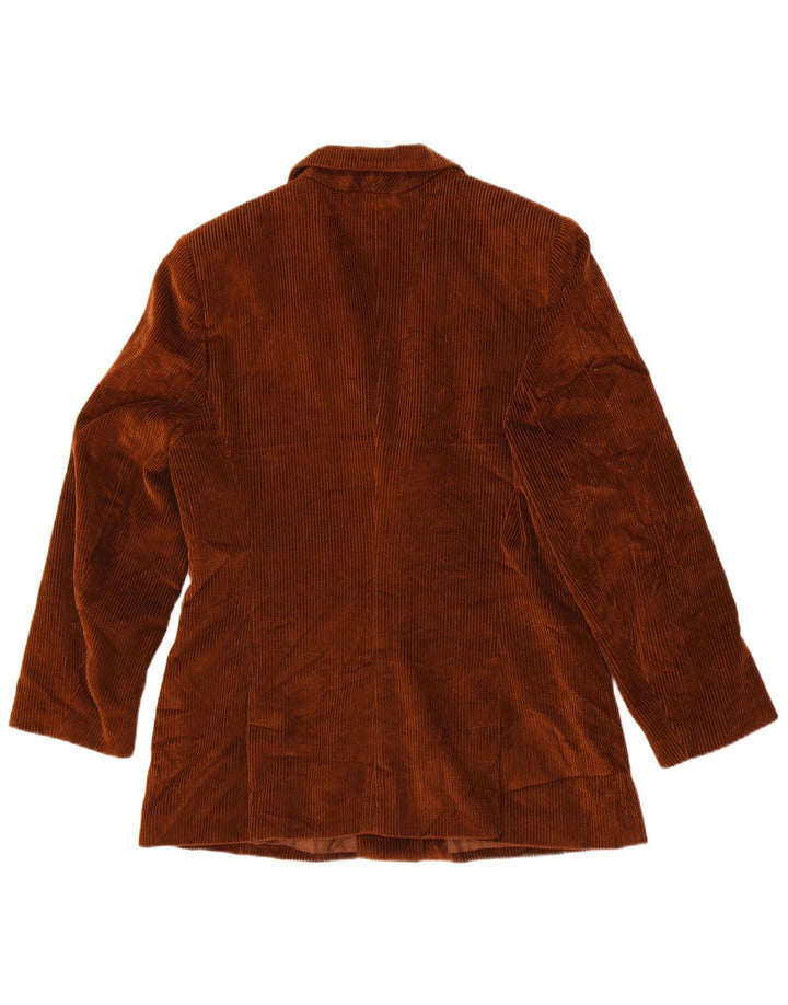 Vintage Damen 3-Knopf-Blazerjacke UK 14 Mittelbraun Argyle/Diamant