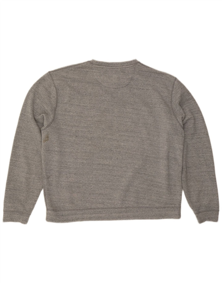 JACK & JONES Herren-Sweatshirt mit Grafik, 2XL, grau meliert, Baumwolle