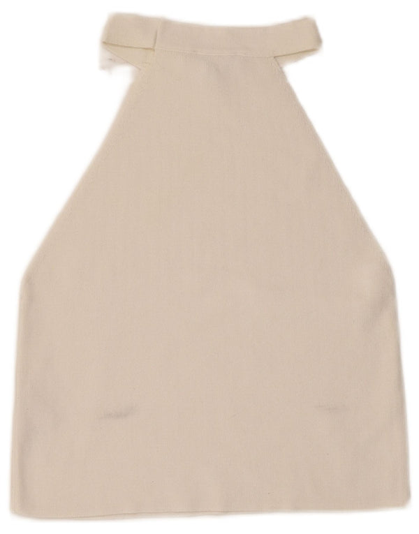 Topshop Damen Crop Neckholder Top UK 8 Small Weiße Viskose